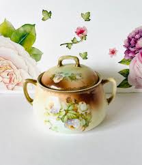 Antique Prince Regent China Tea Set: Biscuit Jar, Creamer ...