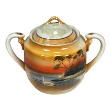 Vintage 1930s Japanese Lustreware Porcelain Hand-Painted ...