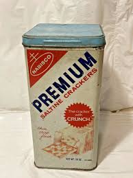 Vintage 1969 Nabisco Premium Saltine Crackers Advertising Tin Canister 9.5" Tall | eBay