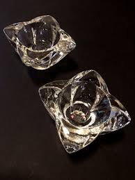 Pair of Lead Crystal Star Shaped Taper or Votive Candle ...