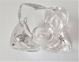 Clear glass candle holder taper or votive 3"x3"x2" | eBay