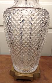 1980s Marbro Cut Crystal & Brass Table Lamp Signed | Chairish