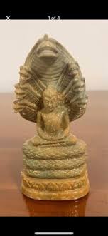 Naga Budha Statue With Mucalinda & 7 Cobra Carved Green ...