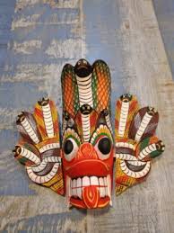 Handmade Wooden Sri Lankan Traditional NagaRaksha Mask Home Decor Collectible | eBay Australia