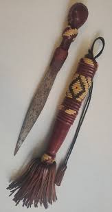 African Hunting Dagger 6" Blade With Sheath Leather Reed ...