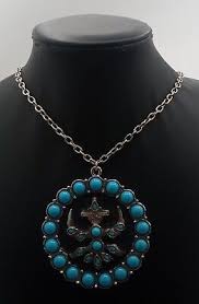 Vintage Tribal South Western Style Faux Turquoise Pendant ...