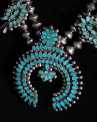 Sold at Auction: *Rare* Antique Zuni Frank Dishta Squash Blossom Necklace Turquoise & Silver Native American Jewelry