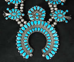 WARREN AND DORIS ONDELACY TURQUOISE SQUASH BLOSSOM