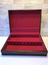 Vintage Wooden Flatware Silverware Storage Chest Box | eBay