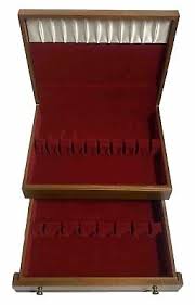 Flatware Silverware Anti-Tarnish Wood Wooden Storage Box ...
