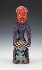 Lot - African Bamileke Beaded Figure, Fontem Valley ...
