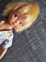 Vintage 7" Plastic Doll Short Blonde Hair Side Eyes Groovy ...