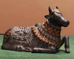 Hand-painted Nandi Cow Marble Sculpture | Sacred Bull of Shiva & Parvati | Hindu Temple Decor | Shiv Sevak Statue | Spiritual Art Gift - Etsy