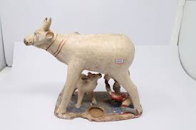 Antique Old Terracotta Clay Hindu Religious Nandi Cow With Calf Statue NH6846 | eBay