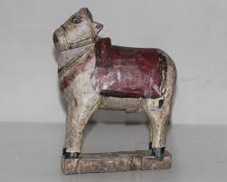 Vintage Hand Crafted Wooden Nanci, Cow, Calf Old Home and Decor Figure, Collect | eBay Australia