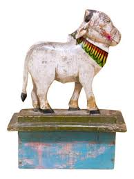 Hand Painted Leather Umbrella Stand On A Wooden Base