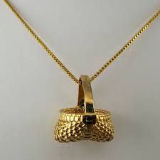 GOLD VERMEIL Appalachian Egg Basket STERLING SILVER Necklace ...