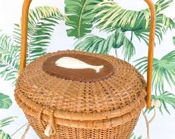 Vintage Nantucket Basket Purse With Carved Ivory Whale - New ...