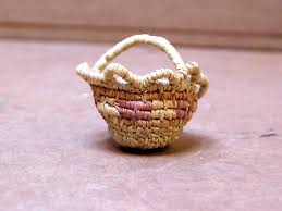 MINIATURE,Northwest Coast, Native American,BASKET,W/HANDLE ...