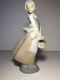 Nao by Lladro Porcelain Figurine - Girl with Basket # 4834 ...