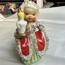 TG 1950s Christmas 5" Angel Bell With Candle and Spaghetti ...