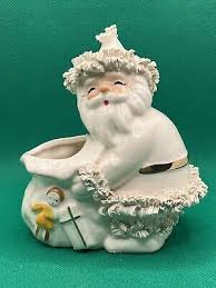 Vintage NAPCO White Santa Planter/Figurine with Spaghetti ...