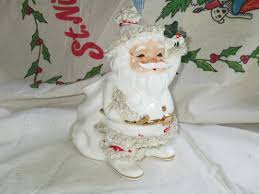 Vintage Napco Ceramic Santa Figurine: Spaghetti Trim ...