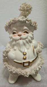 Vintage White/ Gold Trim Napco Christmas Santa Claus Planter ...