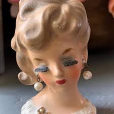 Vintage Japan Pearl Pink Young Lady Headvase With Perfect Heart Shaped Lips - Embellished With Flowers - Beautiful! - Etsy