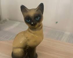 Vintage Ceramic Siamese Cat - Etsy