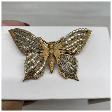Gorgeous signed Miriam Haskell butterfly brooch. For Sale at Ruby Lane