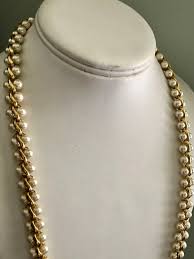 Napier Pearl Necklace Glass Pearls Gold Plate Chain, Clasp ...