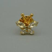 Cuff Stuff Gold Tone Jeweled Butterfly 1/2" Lapel Pin | eBay