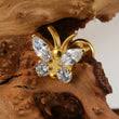 Labret piercing stud cute with a butterfly 16G implant-grade ...