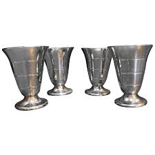 Chrome Footed Cordials Set of 4 3 1/2 IN Unsigned. For Sale ...