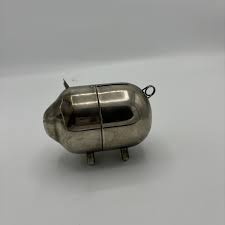 Vintage Mid-Century MCM Silver Pig Piggy Bank Coin Savings ...