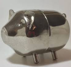 Vintage LEONARD Silver Tone Pig Piggy Bank (Hong Kong) | eBay