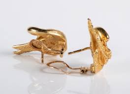 Lot - PR GOLD EARRINGS BY CHARLES GARNIER, PARIS