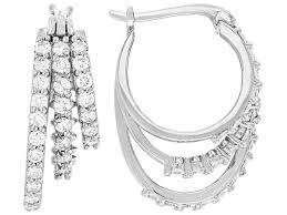 White Lab-Grown Diamond H SI Platinum Over Sterling Silver ...