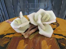 Vintage Capodimonte Napoleon Italy Beige Roses Flowers Large ...