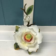 Vintage 1985 Lefton China White Rose Butterfly Hand Painted ...