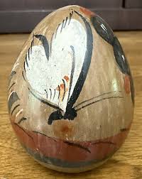 Vintage Mexican Folk Art Tonala Pottery Egg 3" Butterfly ...