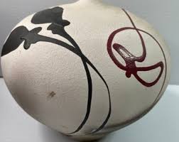 Vintage Art Pottery Vase Signed Sanchez - Etsy