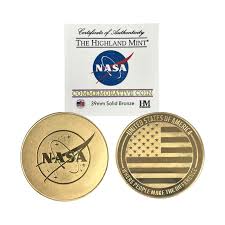 NASA USA Flag Commemorative Solid Bronze Coin – SpaceTrader ...