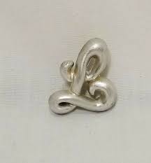 L Initial Letter Fashion Lapel Pin Silver Plastic Vintage | eBay