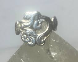 Lady Face Ring Size 5 Art Deco Influences Floral Band ...