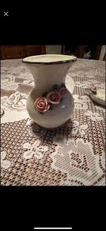 Dresden Porcelain-off White Pink Vase, Candle Holder And ...