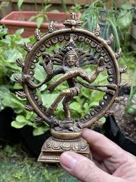 Vintage Solid Brass Dancing Shiva Nataraja Statue 6.5” Heavy ...
