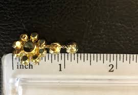 Flower Earrings Gold Tone Champagne Crystal Rhinestone ...