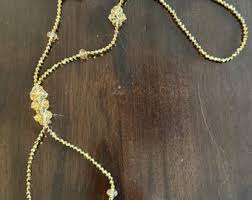 Vintage Gold Tone Necklace | Gold Bead Necklace | Long Gold ...